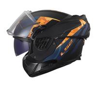LS2, Casco Moto Modulare ADVANT II GLIDE Black Orange, XXS
