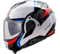 LS2, Casco Moto Modulare ADVANT II TRIPLE White Blue Red, S