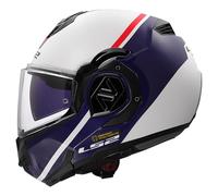 LS2, Casco Moto Modulare ADVANT SWIPE Gloss White Blue, XXL