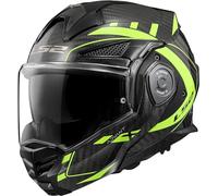 LS2, Casco Moto Modulare ADVANT X CARBON FUTURE Gloss H-V Yellow, XXL
