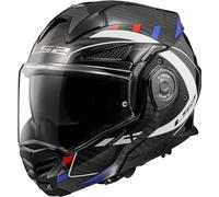 LS2, Casco Moto Modulare ADVANT X CARBON FUTURE Gloss White Blue Red, S