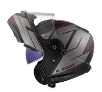 LS2, Casco Moto Modulare STROBE II CODE Matt Black Grey, XXL