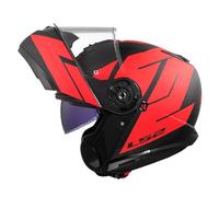 LS2, Casco Moto Modulare STROBE II CODE Matt Black Red, XL