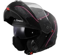 LS2, Casco Moto Modulare STROBE II LUX Matt Black Pink, S