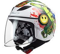 LS2, Casco Moto per Bambini FUNNY CROCO Gloss White, M