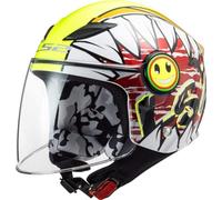 LS2, Casco Moto per Bambini FUNNY CRUNCH Gloss White H-V Yellow, S