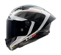 LS2 FF805 Thunder GP Raute Carbon Casco, bianco/grigio, Taglia M (57/58)
