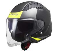 LS2, Casco Moto Jet COPTER II URBANE Matt Black H-V Yellow, XL