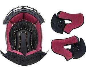 LS2 FF313 Vortex Fodera interna & Guanciale (Black/Red,XL)