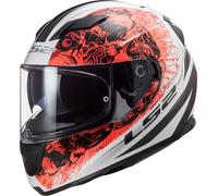 LS2 FF320 Stream Evo Throne Casco, bianco/arancione, Taglia XXL (63/64)