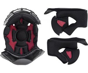 LS2 FF327 Challenger C fodera interna e guanciali, nero-rosso, taglia L