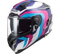 LS2 FF327 Challenger Galactic Casco, bianco/rosa, Taglia XXS (51/52)