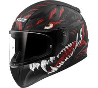LS2 FF353 Rapid II Kaiju Casco, nero opaco/rosso/bianco, Taglia XL (61/62)