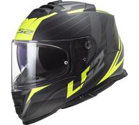 LS2 FF800 Storm II Nerve Casco, nero-giallo, taglia S per maschi