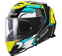 LS2 FF800 Storm II Tracker Casco, nero/giallo neon, Taglia XL (61/62)