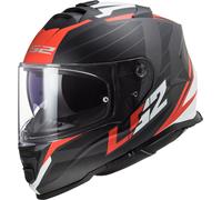 LS2 FF800 Storm Nerve Casco, nero opaco/rosso, Taglia S (55/56)