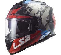 LS2 FF800 Storm Sprinter Elmetto, nero/grigio/rosso, Taglia XXL (63/64)