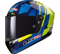 LS2 FF805 Thunder Gas Carbon Casco, blu-giallo, taglia 2XL per maschi