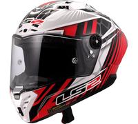 LS2 FF805 Thunder GP Perolari Replica Carbon Casco, bianco-rosso, taglia 2XL per maschi