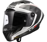 LS2 FF805 Thunder GP Raute Carbon Casco, bianco/grigio, Taglia M (57/58)