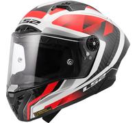 LS2 FF805 Thunder GP Raute Carbon Casco, bianco-rosso, taglia M per maschi