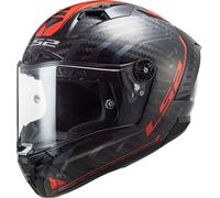 LS2 FF805 Thunder Sputnik Carbon Casco, nero-rosso, taglia XS per maschi