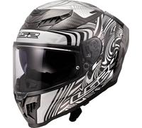 LS2 FF807 Dragon Enthum Carbon Casco, bianco-carbone, taglia M per maschi