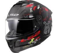 LS2, Casco Moto Integrale STREAM II ANGRY MONKEY Matt Black Red, S