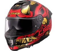 LS2 FF808 Stream II Drako Casco, nero/rosso/oro, Taglia XL (61/62)