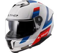 CASCO LS2 FF808 INTEGRALE STREAM II VINTAGE WHITE BLU RED L 59/60 DOPPIA VISIERA
