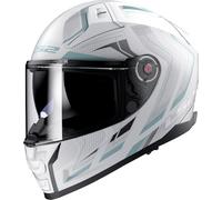 LS2 FF811 Vector II Alizer Casco, bianco-argento, taglia 3XL per maschi