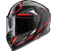 LS2 FF811 Vector II Alizer Casco, nero-rosso, taglia M per maschi