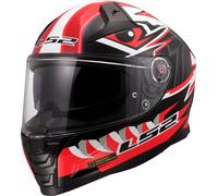 LS2 FF811 Vector II Buntri Casco, nero-bianco-rosso, taglia 2XS per maschi