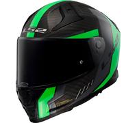 LS2 FF811 Vector II Carbon Grid, casco integrale 4XL male Opaco Nero/Verde Fluo