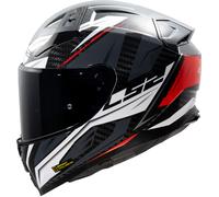 LS2 FF811 Vector II Carbon Savage, casco integrale XXL male Nero/Bianco/Rosso/Grigio