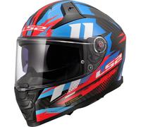 LS2 FF811 Vector II Carbon Tantic Casco, blu/rosso/bianco, Taglia XXS (51/52)