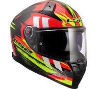 LS2 FF811 Vector II Carbon Tantic, casco integrale L male Nero/Rosso/Giallo Fluo