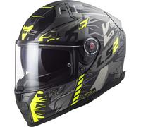LS2 FF811 Vector II Techbot Casco, nero-giallo, taglia S per maschi