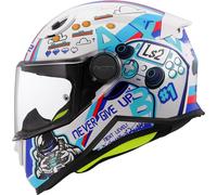LS2 FF812 Kid Next Level Casco per bambini, bianco/blu/rosso, Taglia Y/L (51/52)