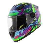 LS2 FF812 Kids junior Svent blu lucido verde - Casco da corsa per bambini moto