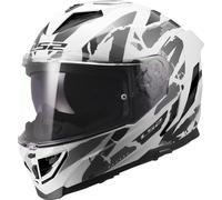LS2 FF818 Storm III Kaos Elmetto, bianco/grigio, Taglia M (57/58)