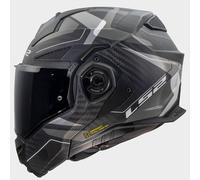 LS2, Casco Moto Modulare ADVANT X CARBON HORIZON Matt Silver Grey, L