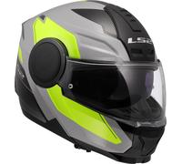 LS2 FF902 Scope II Duria, casco flip up XXL male Grigio/Nero/Giallo Fluo