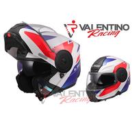 LS2 FF902 SCOPE II DURIA MODULARE WHITE BLUE RED BIANCO BLU ROSSO LUCIDO TG. L