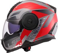 LS2 FF902 Scope II Oxyd, casco flip up XL male Grigio/Rosso/Nero
