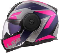 LS2 FF902 Scope II Oxyd, casco flip up XXL male Opaco Grigio/Blu Scuro/Fucsia