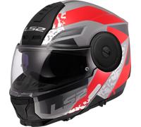 LS2 FF902 Scope II Oxyd, casco flip up XL male Grigio/Rosso/Nero