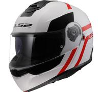 LS2 FF908 Strobe II Autox Casco, bianco-rosso, taglia XS per maschi