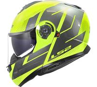 LS2, Casco Moto Modulare STROBE II CODE Gloss H-V Yellow Grey, XS