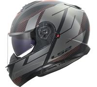 LS2 FF908 Strobe II Code Casco, nero-grigio, taglia S per maschi